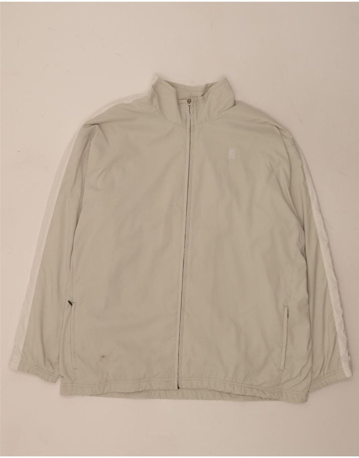 Nike Herren-Trainingsanzug-Oberteiljacke UK 47/48 2XL Beige Colourblock-Polyester