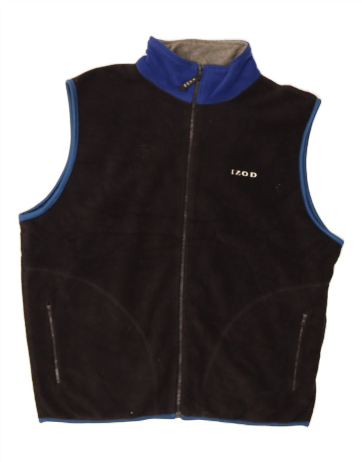 IZOD Mens Fleece Gilet UK 40 Large Black Polyester Vintage Izod and Second-Hand Izod from Messina Hembry 