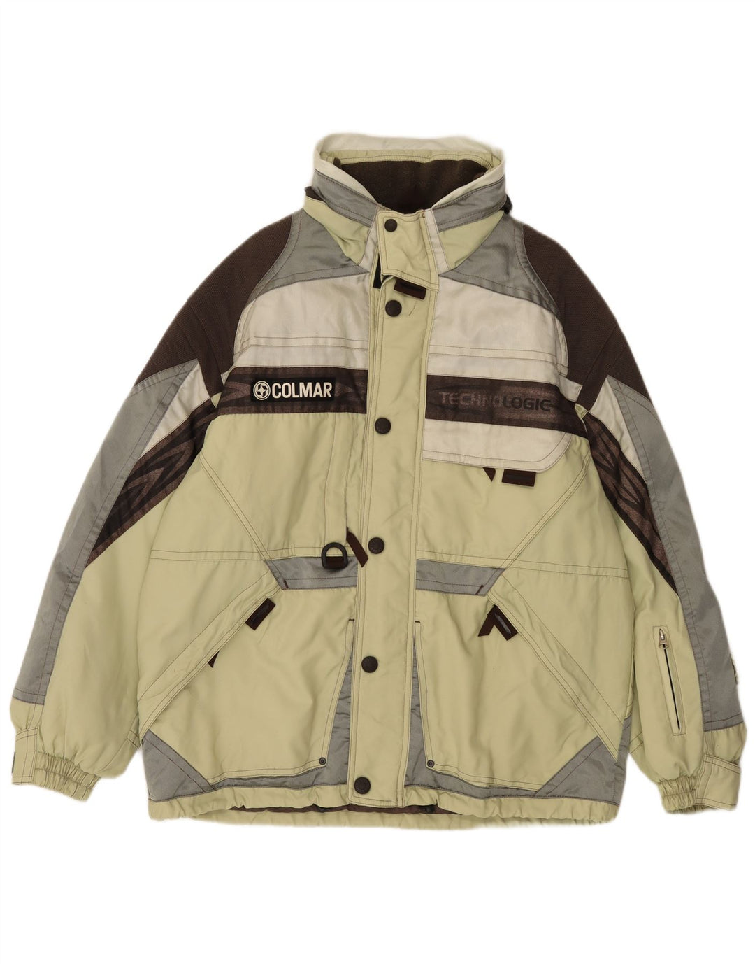 COLMAR Herren-Skijacke mit lockerer Passform, IT 48, Mittelgrün, Farbblock