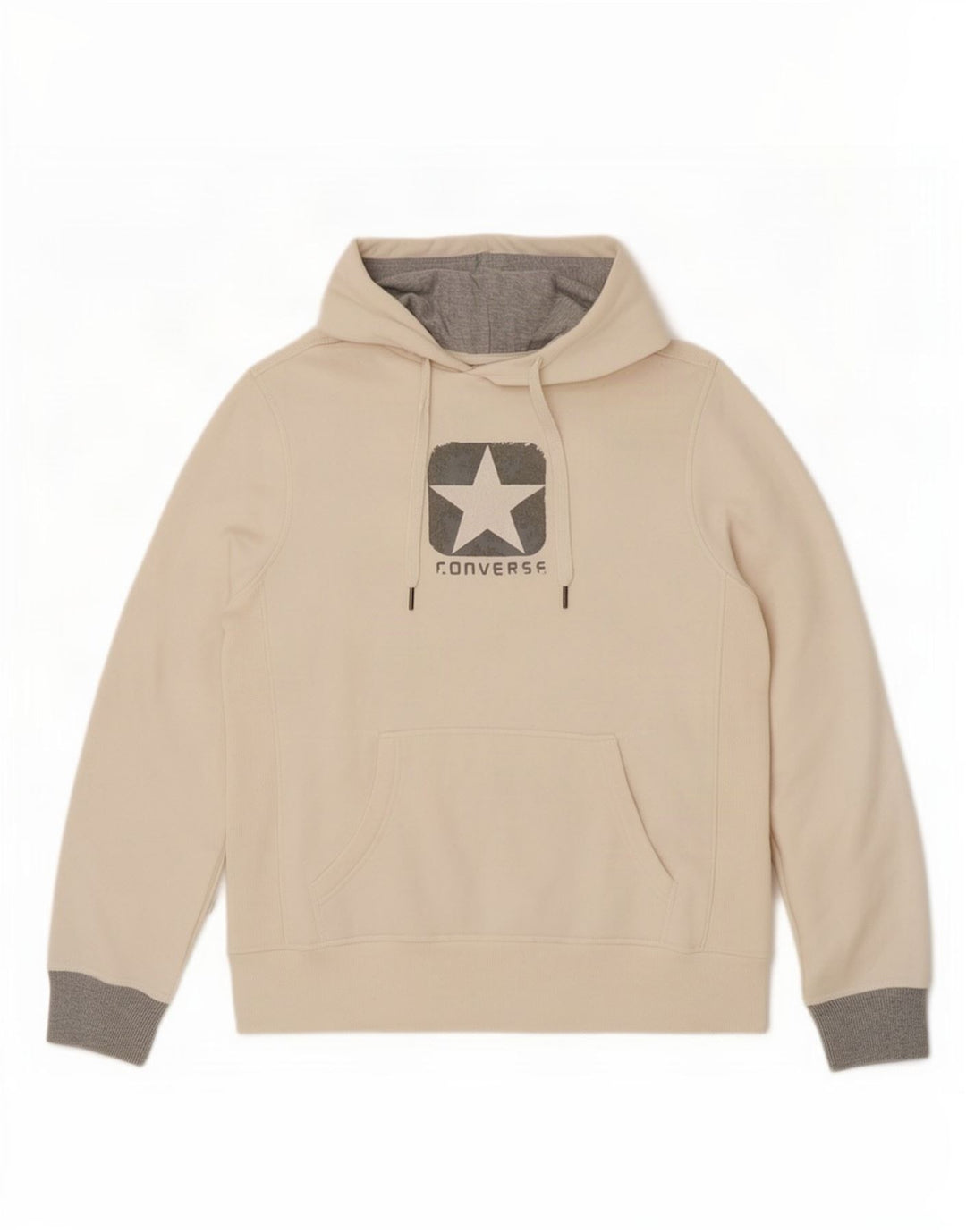 Converse Herren-Kapuzenpullover mit Grafik, Medium, cremefarbene Baumwolle