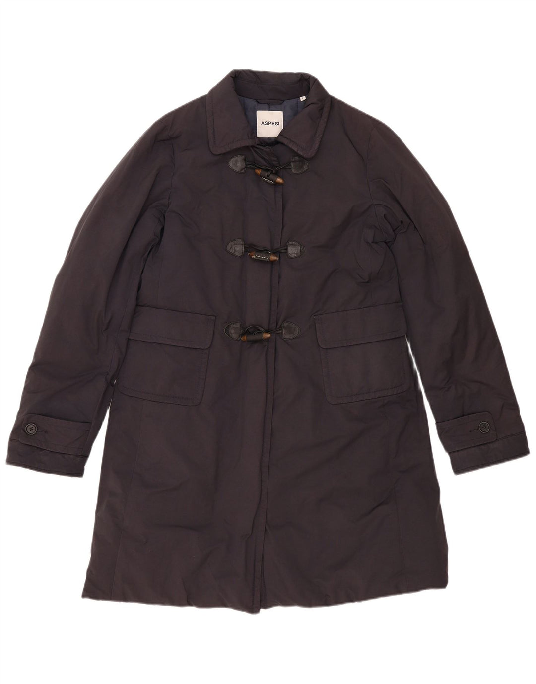 Aspesi Damen Dufflecoat UK 16 Large Marineblau Polyester