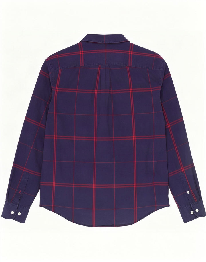 Tommy Hilfiger Herrenhemd, groß, marineblau, kariert, Baumwolle