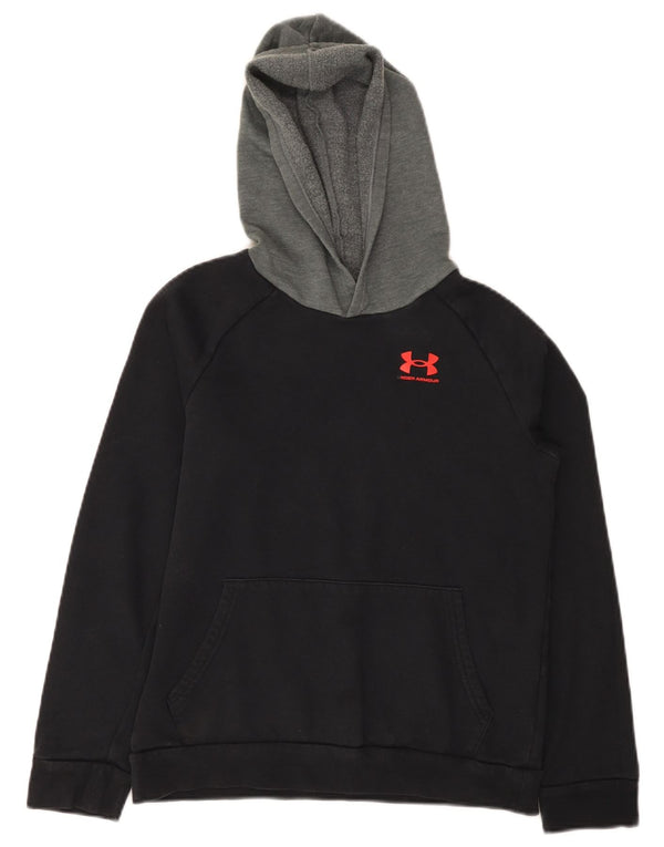 Under Armour Kapuzenpullover für Jungen, 11–12 Jahre, groß, schwarze Farbblock-Baumwolle
