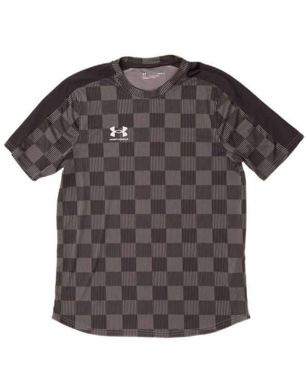Under Armour Herren-T-Shirt-Oberteil, großes graues Gingham-Polyester