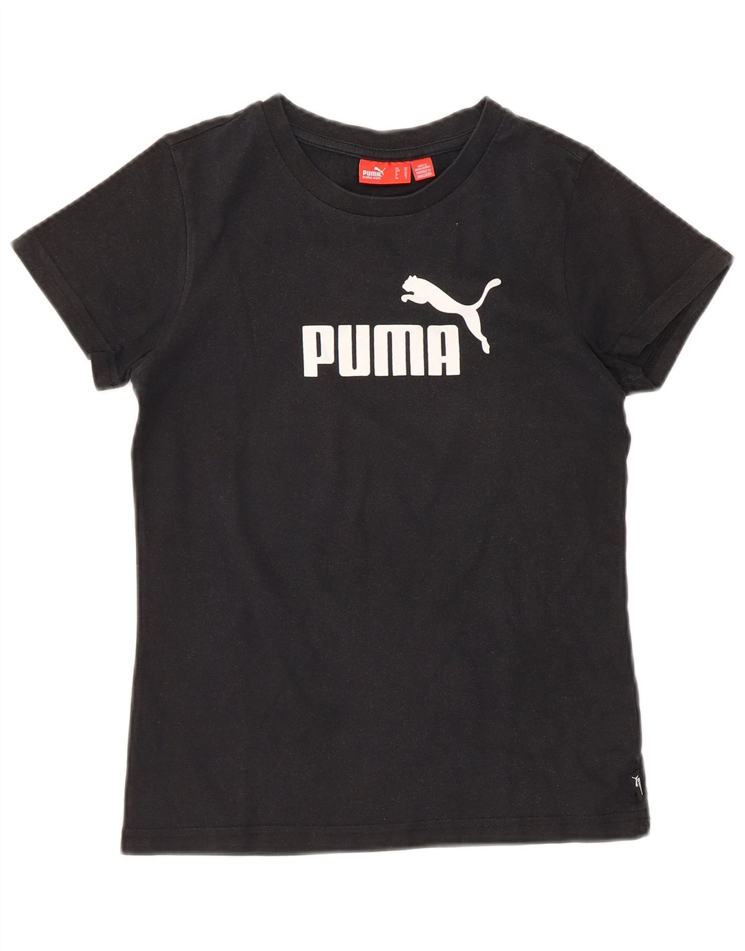 Puma Damen Grafik T-Shirt Top UK 8 Small Schwarz