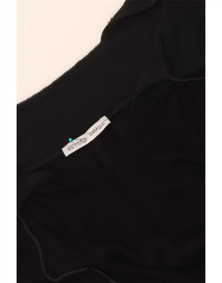 Zara Damen Ärmelloses Tunika-Top UK 12 Medium Schwarz