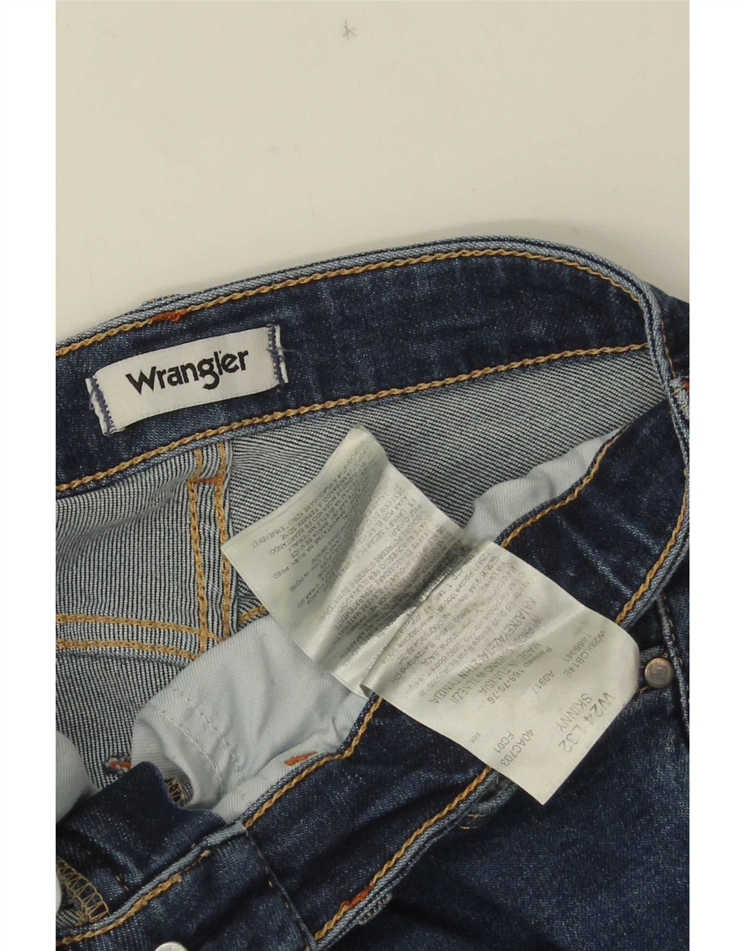 Wrangler Damen Skinny Jeans W24 L32 Blau