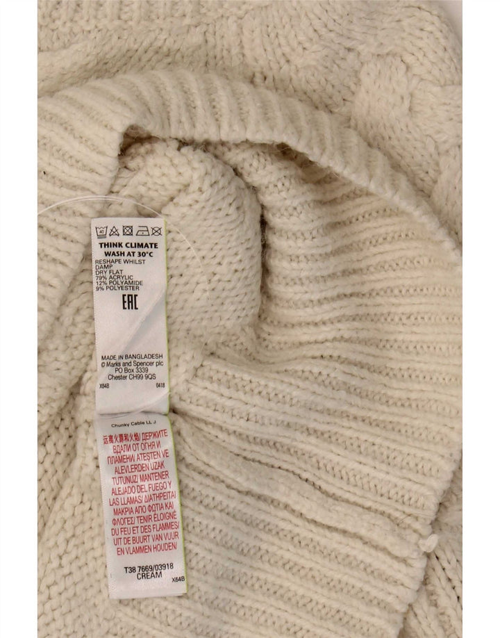 Marks & Spencer Damen-Pullover mit Rollkragen, Gr. 40, Beige, Acryl