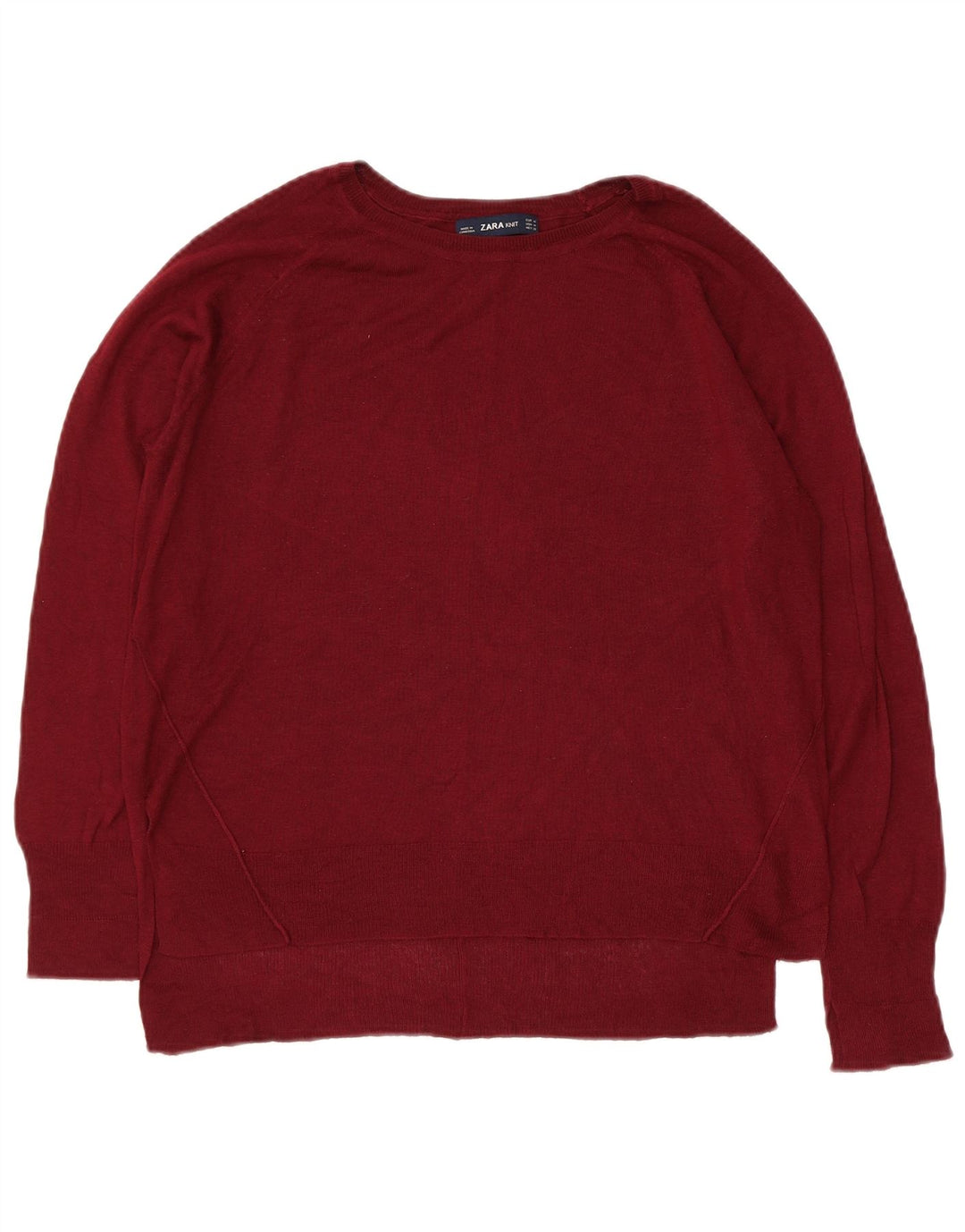 Zara Damen-Pullover mit U-Boot-Ausschnitt, Gr. 14, mittleres Kastanienbraun