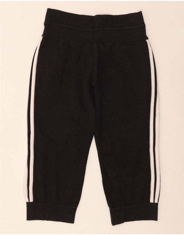 Adidas Damen Capri-Trainingshose, Jogginghose, UK 10, Größe S, Schwarz, Baumwolle