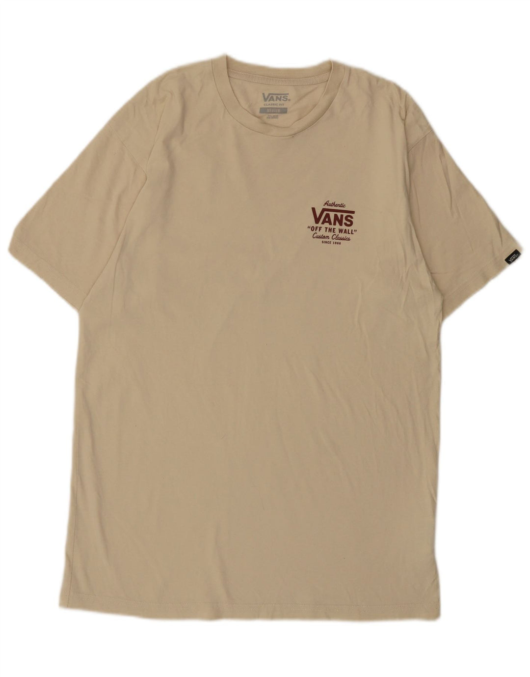 Vans Herren-T-Shirt mit klassischer Passform, mittelbeigefarbener Baumwolle