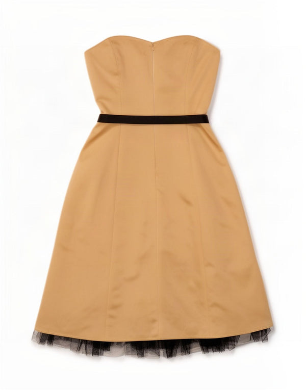 Principles Trägerloses Damenkleid UK 14 Large Gold Colourblock Polyester