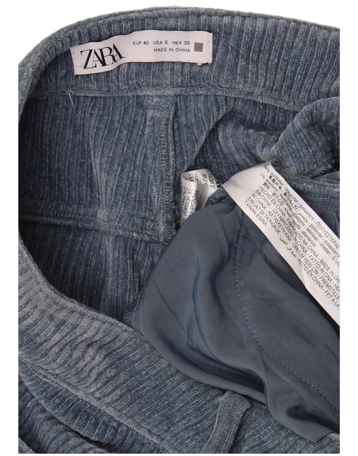 Gerade Cordhose für Damen von Zara, EU 40, Mittel W30 L30, Blau, Polyester