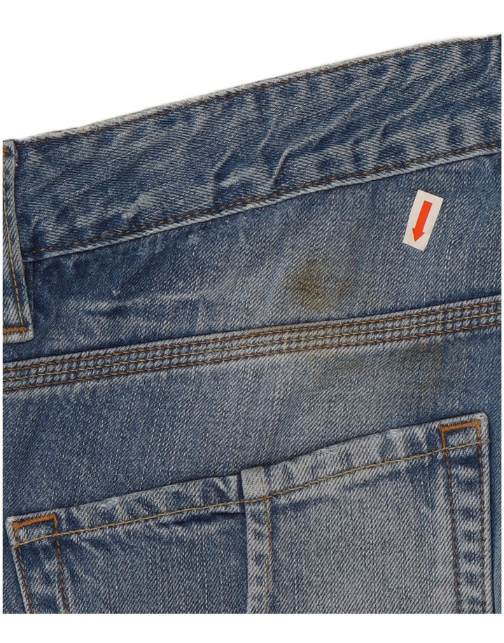 Guess Herren Distressed Straight Jeans W31 L34 Blaue Baumwolle