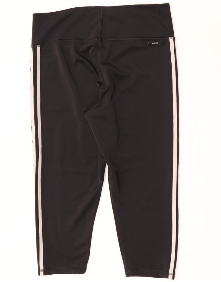 Adidas Damen Climalite Capri Leggings UK 16/18 Large Schwarz Polyester