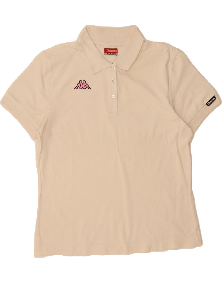 KAPPA Womens Polo Shirt UK 18 XL Off White Vintage Kappa and Second-Hand Kappa from Messina Hembry 