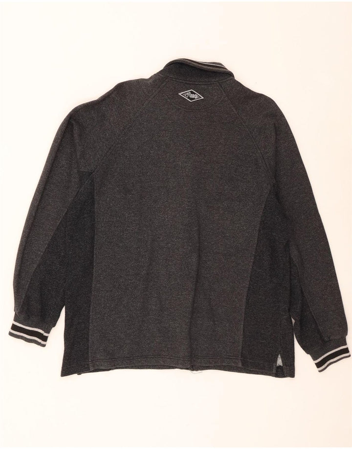 Asics Herren-Cardigan-Pullover aus mittelgrauer, gestreifter Baumwolle