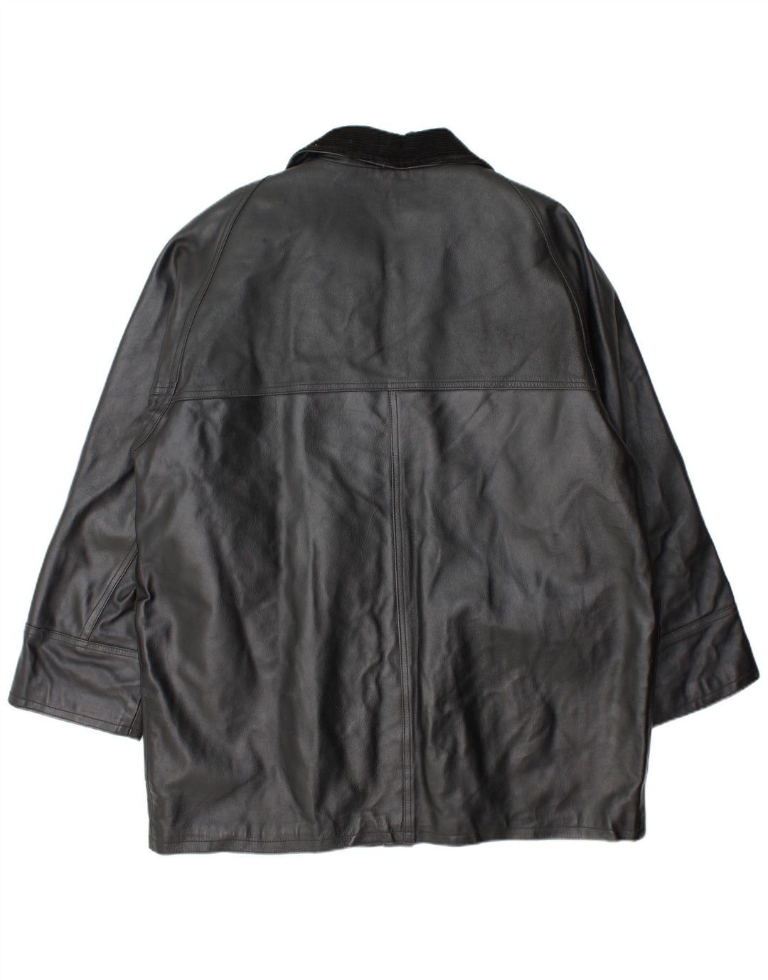 La Griffe Damen Ledermantel IT 54 3XL Schwarzes Leder
