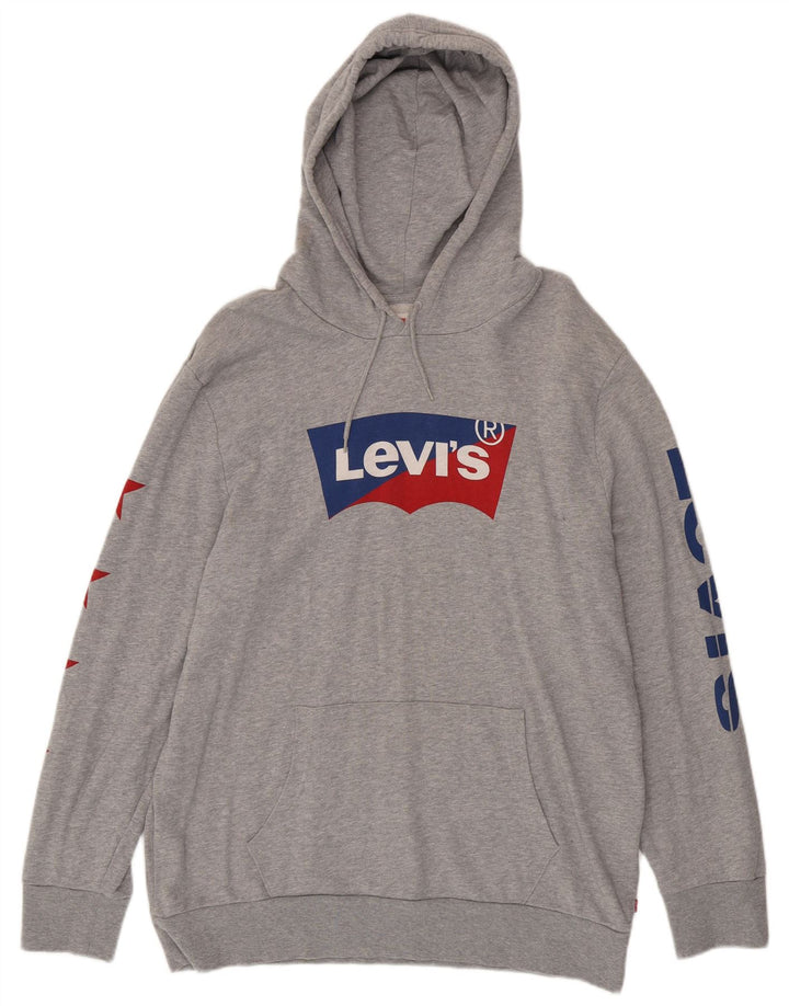 LEVI'S Herren-Kapuzenpullover mit Grafik, XL, graue Baumwolle