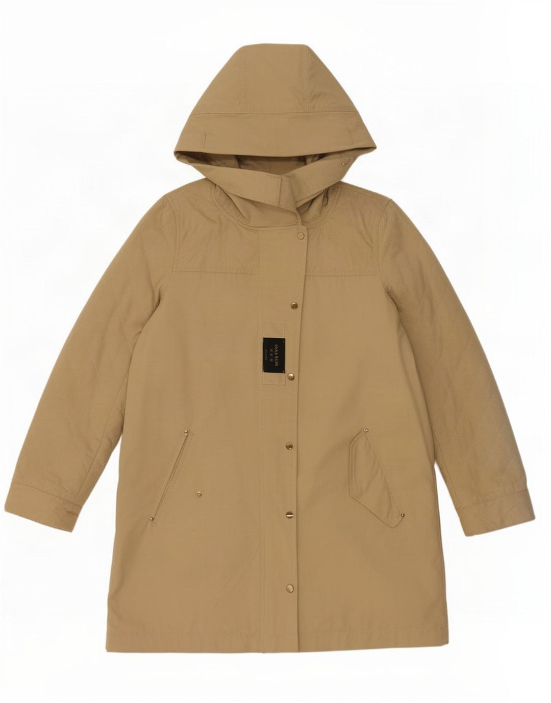 Zara Damen-Regenmantel mit Kapuze, UK 14, mittleres Khaki, Polyester