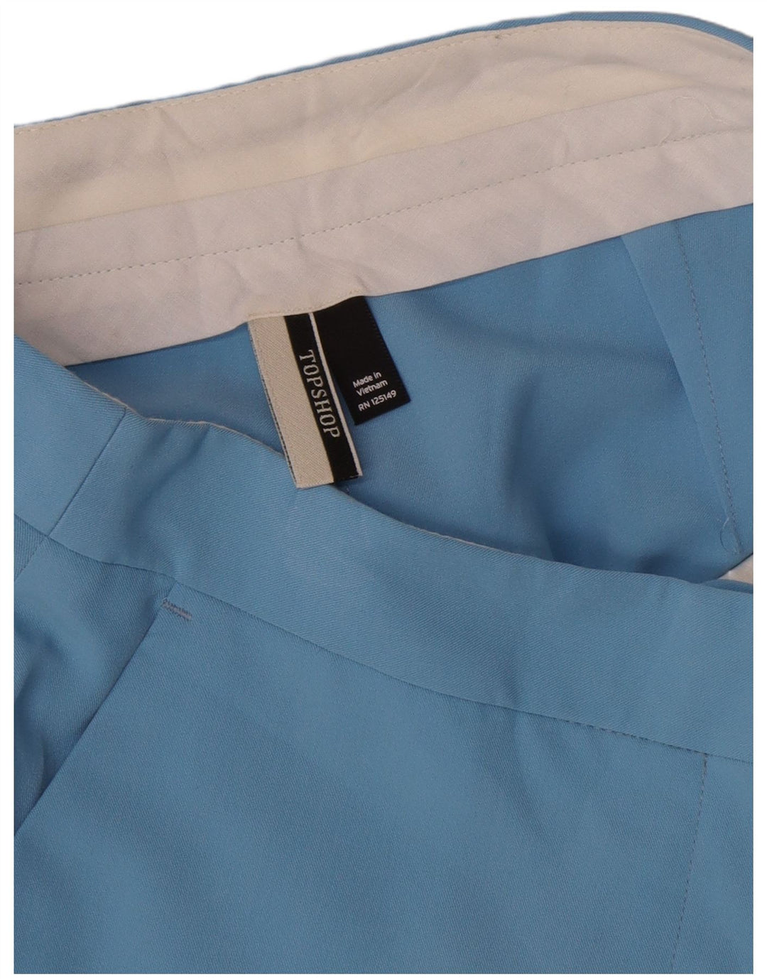 Topshop Damen Bootcut-Hose mit kurzem Schnitt, UK 8, Größe S, W26, L24, Blau, Polyester