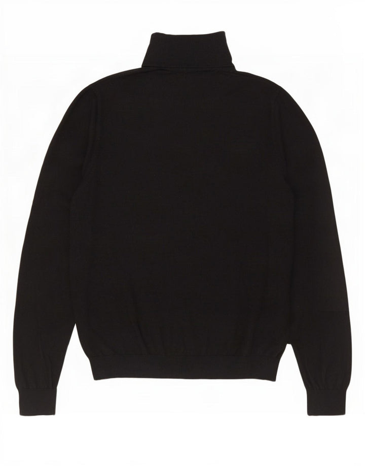 Massimo Dutti Damen-Pullover mit Rollkragen, Gr. 16, Größe L, Schwarz, Baumwolle