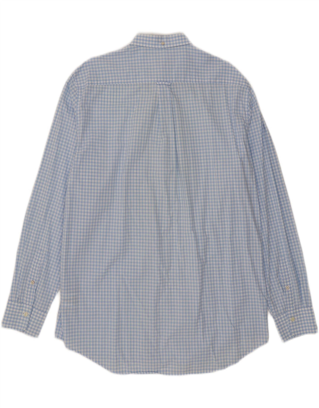 Gant Herren-Hemd mit normaler Passform, Größe 45/46, 18 2XL, blaue Gingham-Baumwolle
