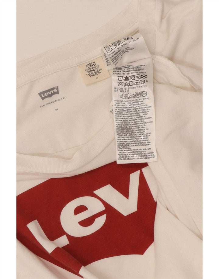 Levi's Damen-T-Shirt mit Grafik, UK 12, mittelweiße Baumwolle