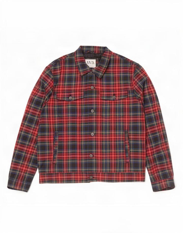 Zara Herren Bomberjacke UK 40 Großes mehrfarbig kariertes Polyester
