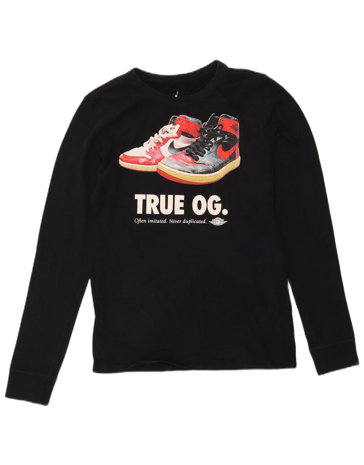 Jordan Herren Graphic Top Langarm Small Schwarz Baumwolle