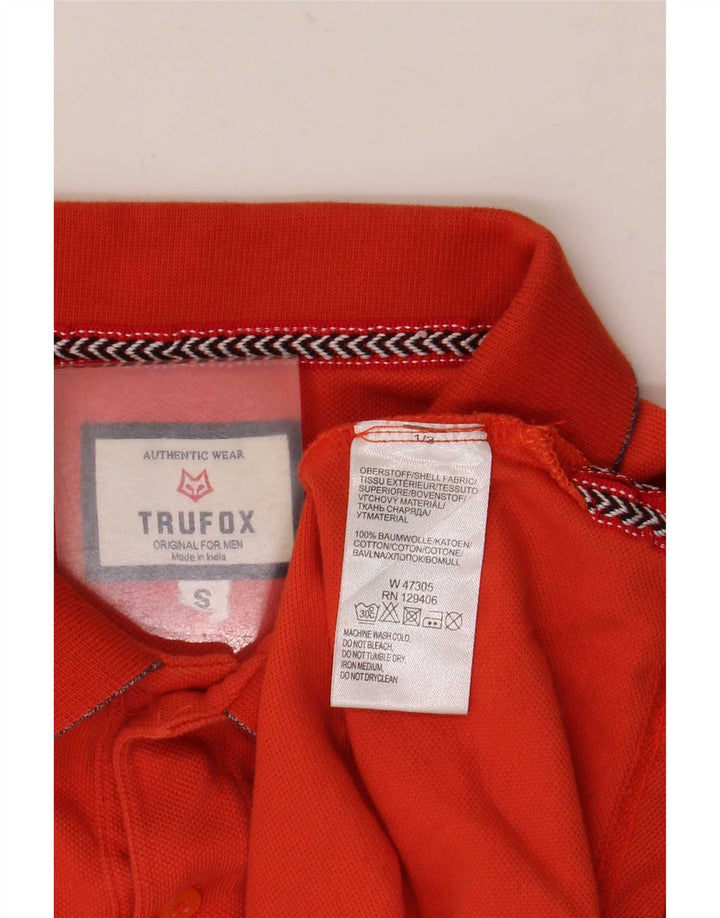 Vintage Herren Poloshirt Small Orange Baumwolle