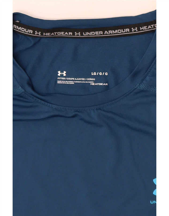 Under Armour Herren Heat Gear T-Shirt Top Large Blau