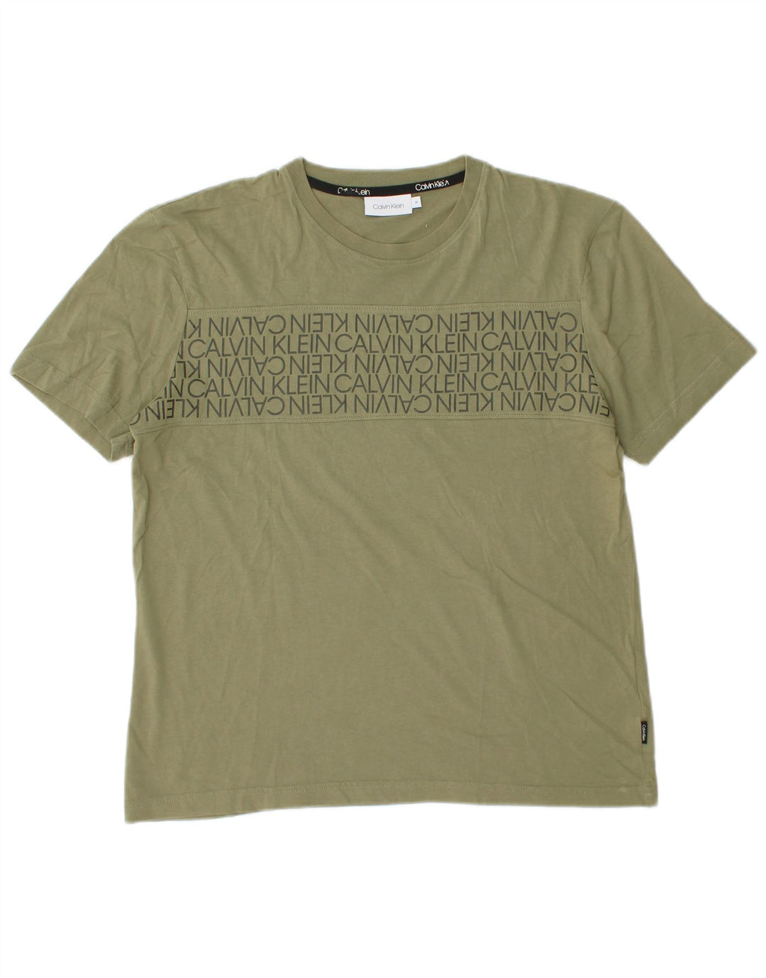Calvin Klein Herren-T-Shirt mit Grafik, mittlere Khaki-Baumwolle
