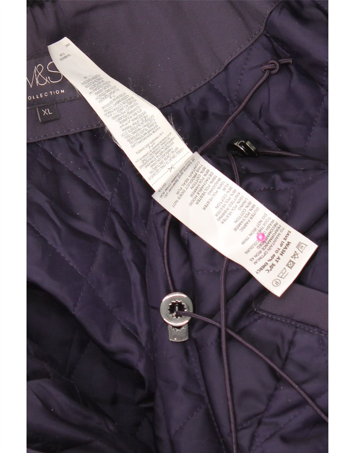 Marks & Spencer Damen Wattierter Mantel UK 18 XL Lila Polyamid