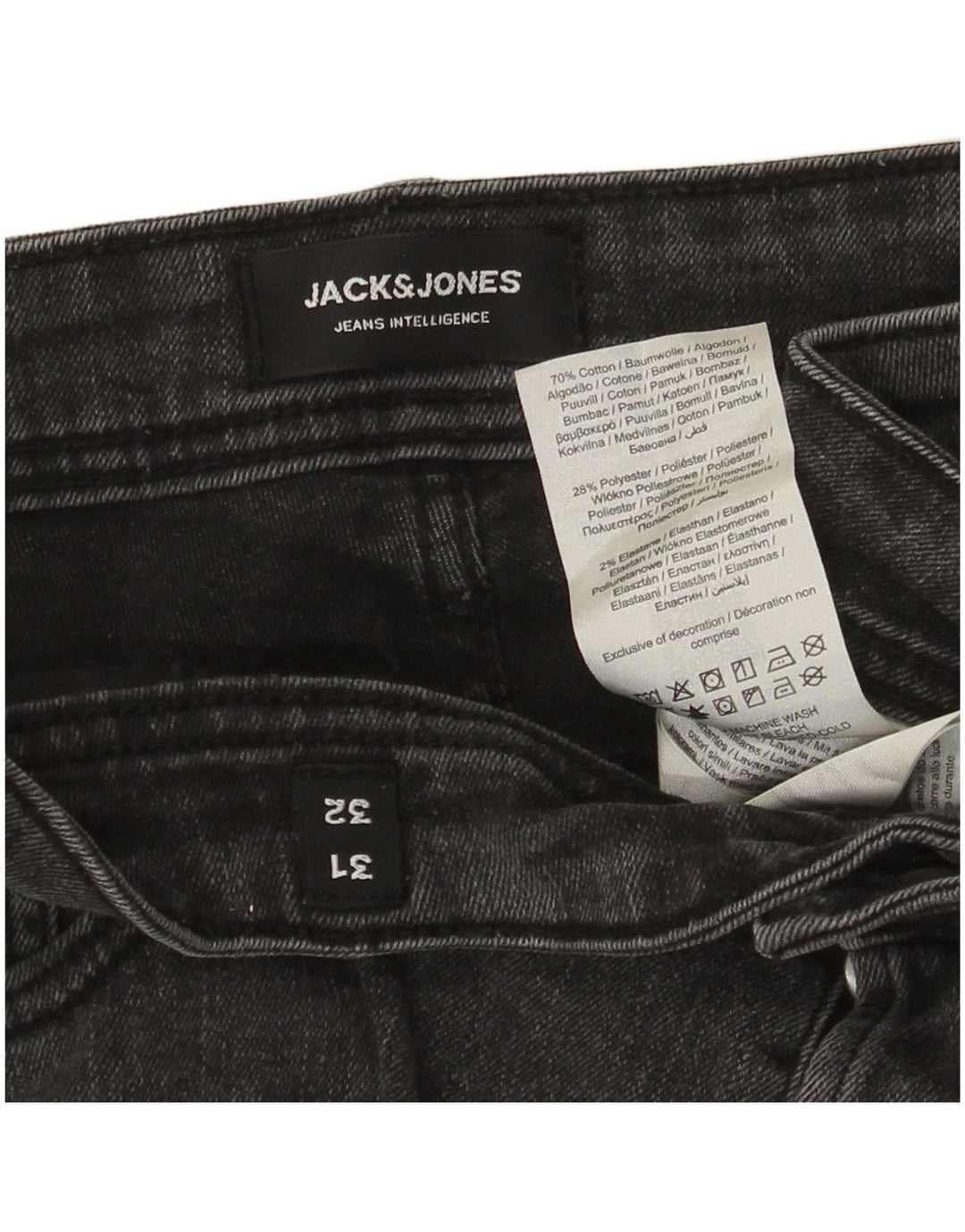Jack & Jones Herren Slim Jeans W31 L32 Graue Baumwolle