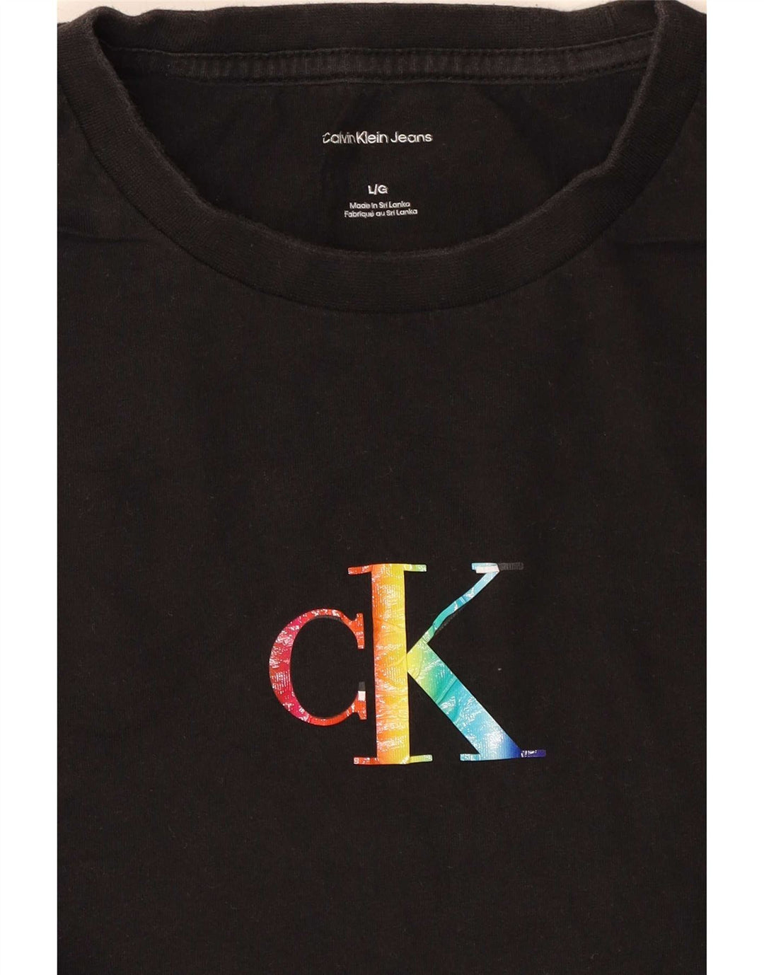 Calvin Klein Jeans Herren T-Shirt mit Grafik, Größe L, Schwarz