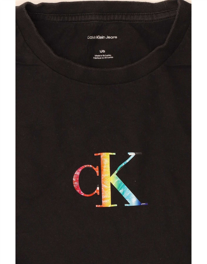 Calvin Klein Jeans Herren T-Shirt mit Grafik, Größe L, Schwarz