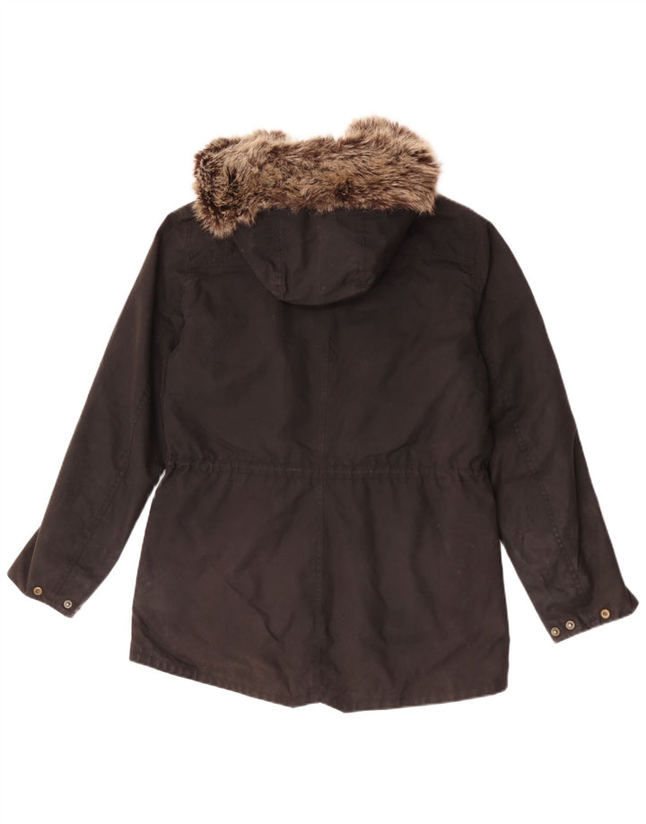 Barbour Damen-Jacke aus gewachster Baumwolle mit Kapuze, UK 12, mittelschwarz