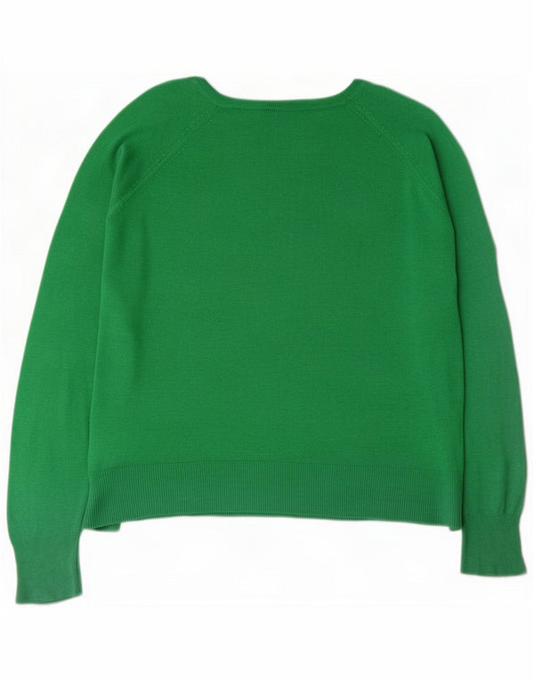 Zara Damen-Pullover mit U-Boot-Ausschnitt, UK 14, mittelgrüne Viskose