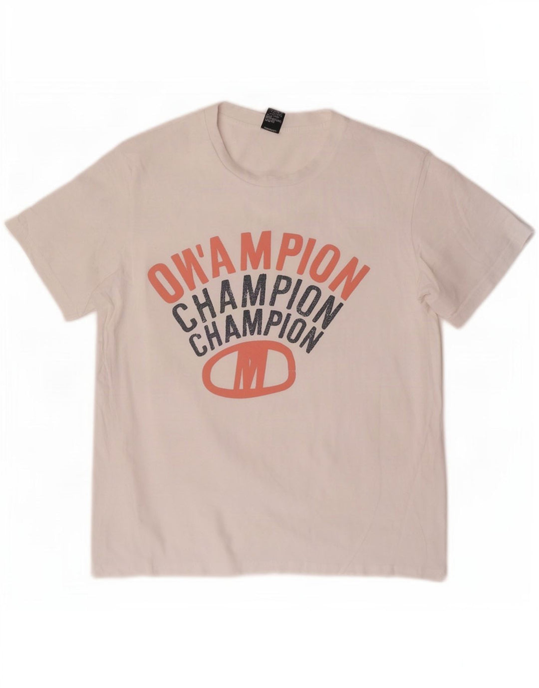 Champion Herren Grafik-T-Shirt-Oberteil Mittelweiß