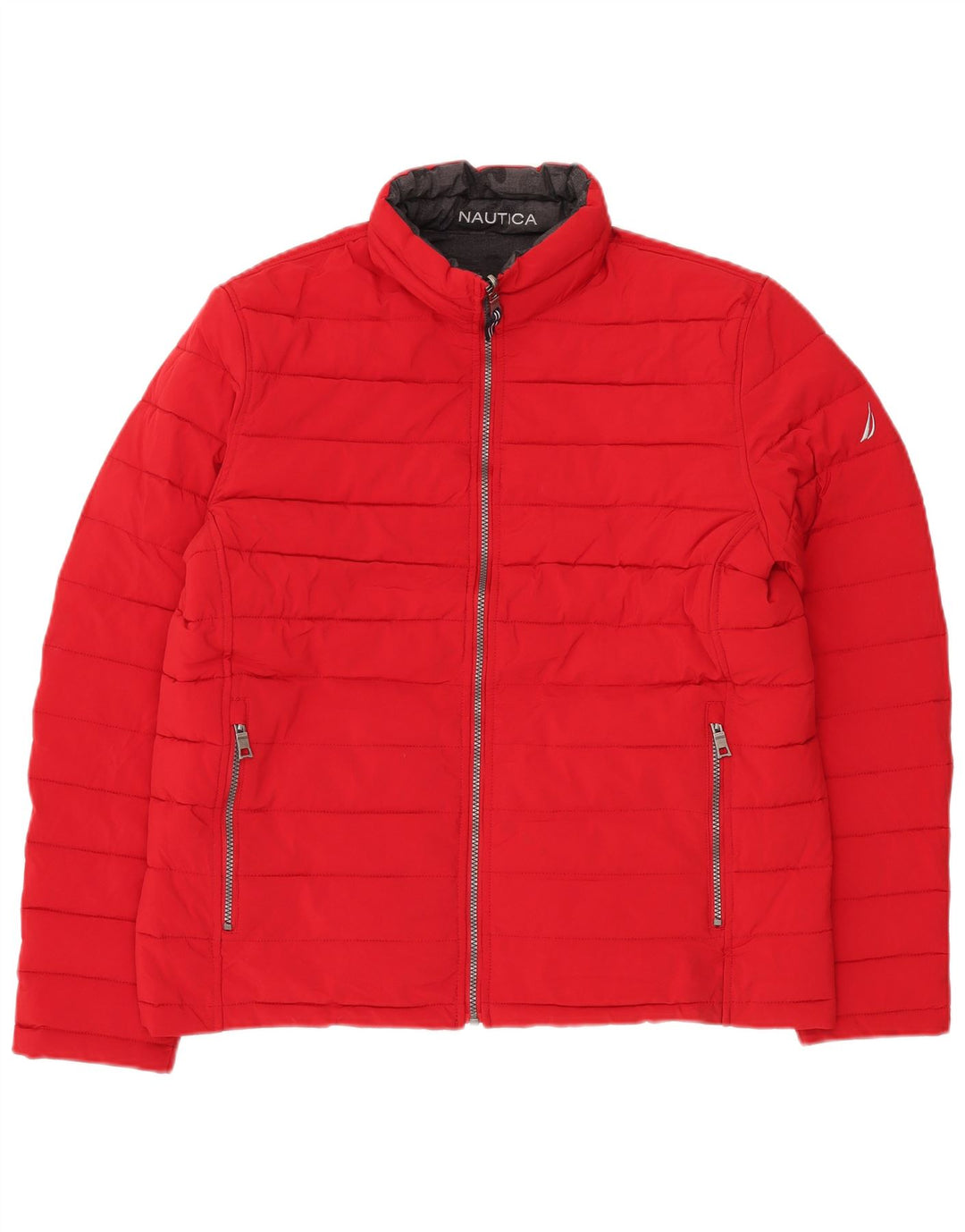 NAUTICA Herren Reversible Wattierte Jacke UK 40 Große Schwarze Tarnung