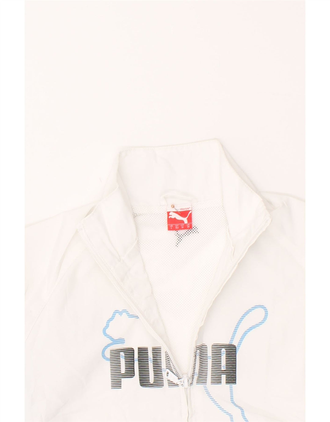 PUMA Boys Graphic Tracksuit Top Jacket 9-10 Years White Colourblock Vintage Puma and Second-Hand Puma from Messina Hembry 
