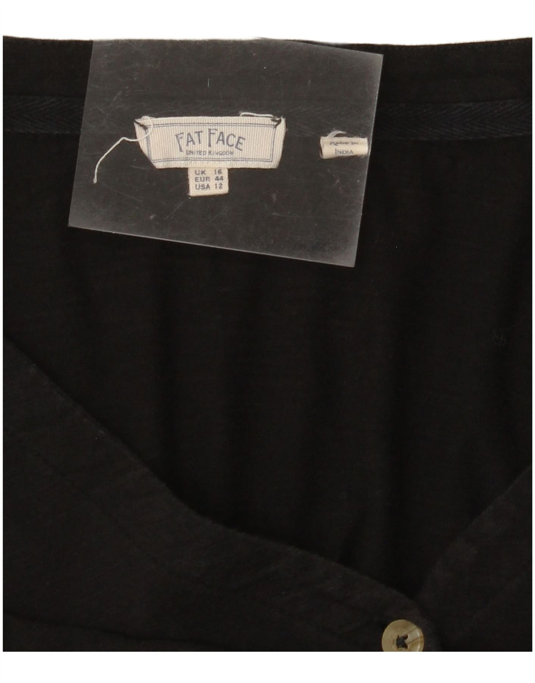 FAT FACE Damen Hemdbluse UK 16 Large Schwarz