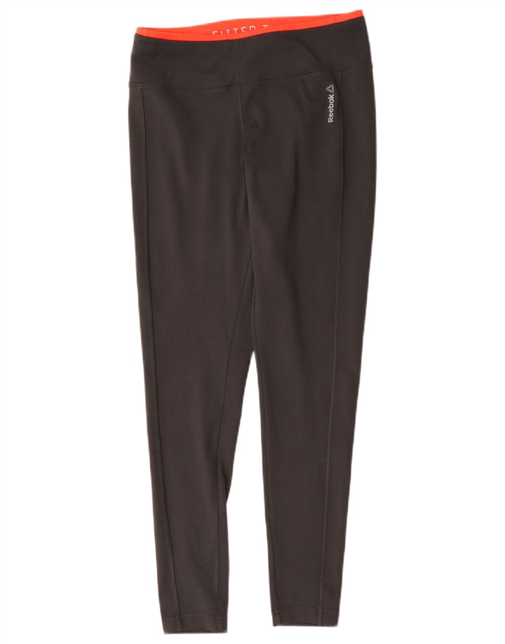 Reebok Damen Leggings UK 12/14 Mittelgraues Polyester