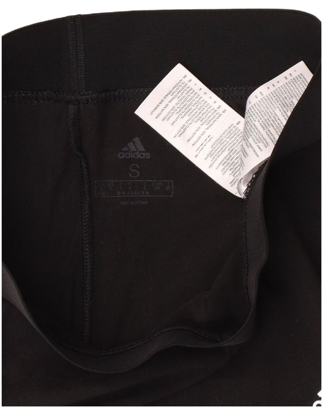 Adidas Damen Leggings UK 8/10 Small Schwarz Baumwolle