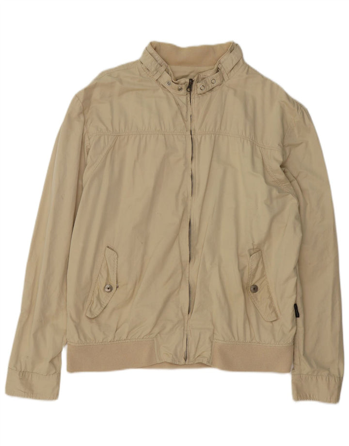 Sergio Tacchini Herren Bomberjacke UK 44 2XL Beige Baumwolle