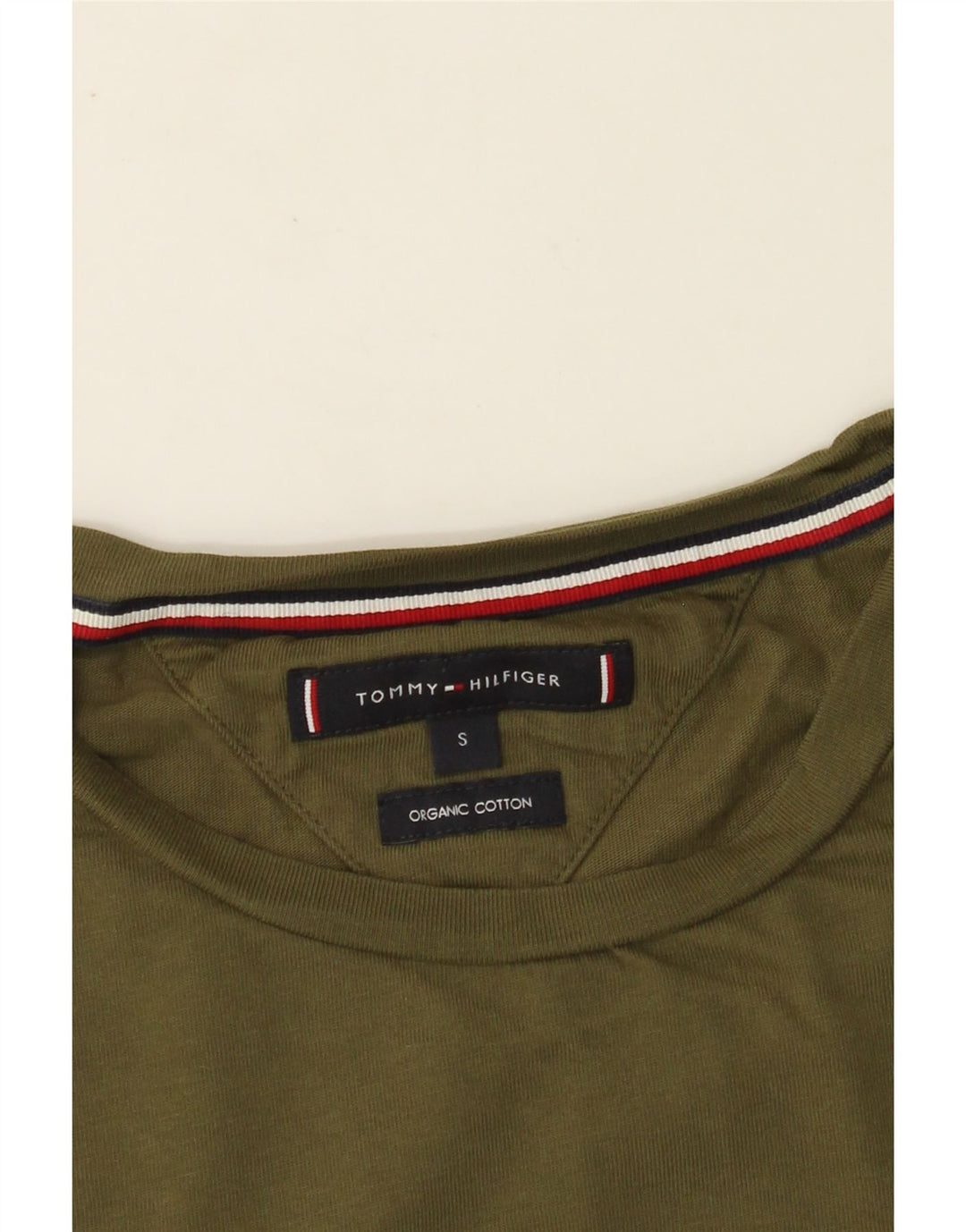 TOMMY HILFIGER Herren Grafik T-Shirt Top Small Khaki Baumwolle