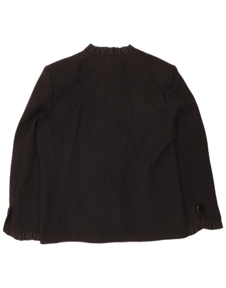 Pierre Cardin Damen 3-Knopf-Blazerjacke IT 51 XL Schwarze Schurwolle