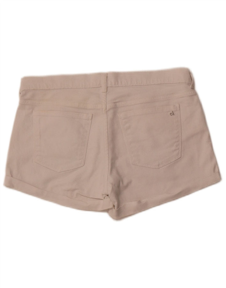 CALVIN KLEIN Damen Jeansshorts US 8 Medium W32 Weiße Baumwolle
