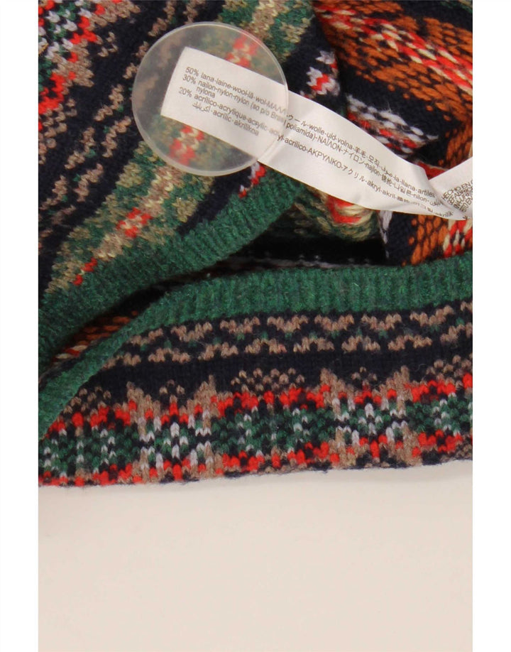 Zara Damen Crop Weste UK 12 Medium Mehrfarbige Wolle